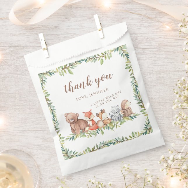 Sacolinha Florestas florestais de madeira bebê rapaz chá a f (Cortado)