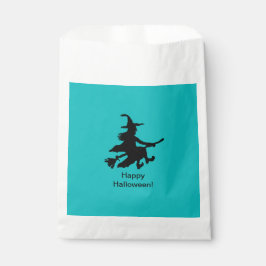 Sacolinha Flying Witch - Teal - Happy Halloween - Favor Bag