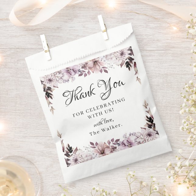 Sacolinha Folhagem de Flores Roxas do Outono Elegante (Cortado)