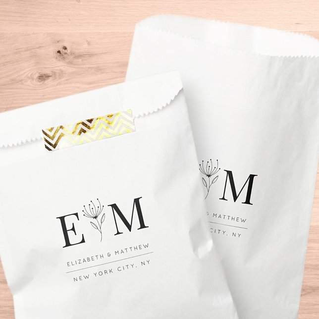 Sacolinha Folhagem de Monograma Moderno Chic Elegante de Cas (Criador carregado)