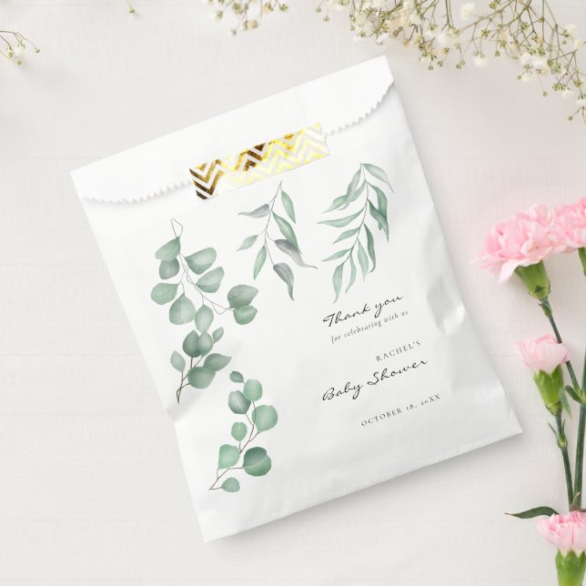 Sacolinha Folhagem Elegante do Chá de fraldas Eucalyptus Gre (Selado)