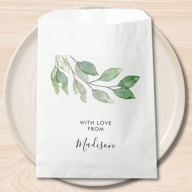 Sacolinha Folhas de Aquarela Personalizadas (Criador carregado)