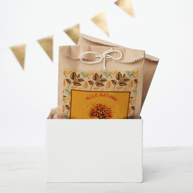 Sacolinha Folhas de outono Coloridas Personalizadas "Hello A (Festa)