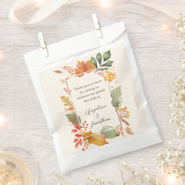 Sacolinha Folhas Elegantes de Outono Aquarela Creme Casament