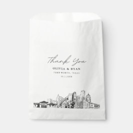 Sacolinha Fort Worth Wedding Skyline Personalizado Favor Bag