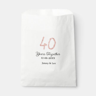 Sacolinha Forty years together black pink glitter bold lette