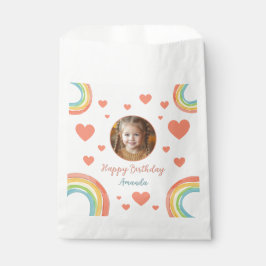 Sacolinha Foto de Aniversário do Bom Colorido Pastel Rainbow