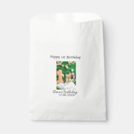 Sacolinha Foto de primeiro aniversario feliz simples e elega