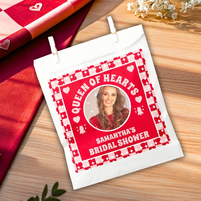 Sacolinha Foto Do Chá de panela Retro Queen Of Hearts (Favor Bags
)