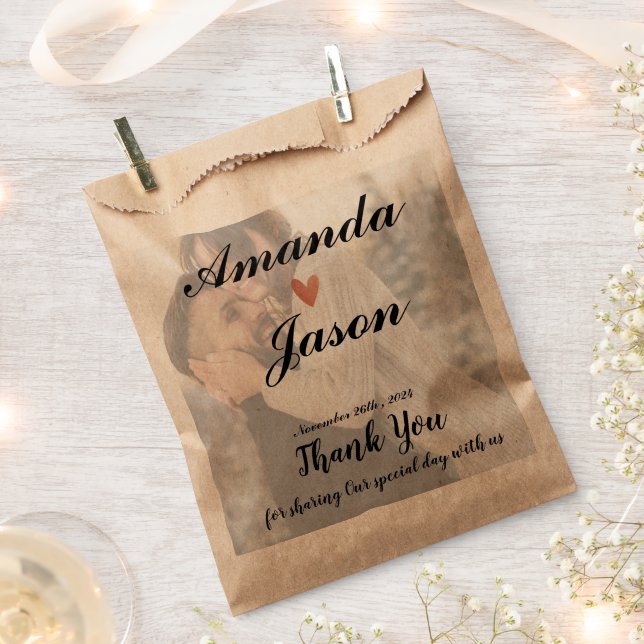 Sacolinha Foto do noivo, obrigado Festa de casamento (Cortado)