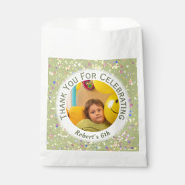 Sacolinha Foto personalizável do Cream Birthday Confetti