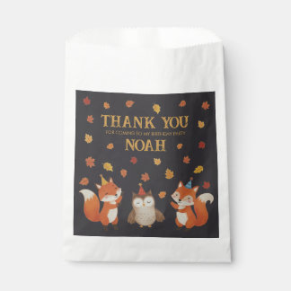 Sacolinha Foxes and Owl Woodland Fall Kids Birthday Party
