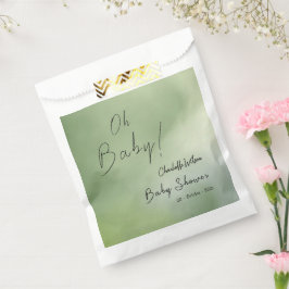 Sacolinha Fundo de Aquarela Verde chá de fraldas