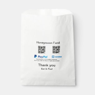 Sacolinha Fundo de lua de mel PayPal Venmo código QR obrigad