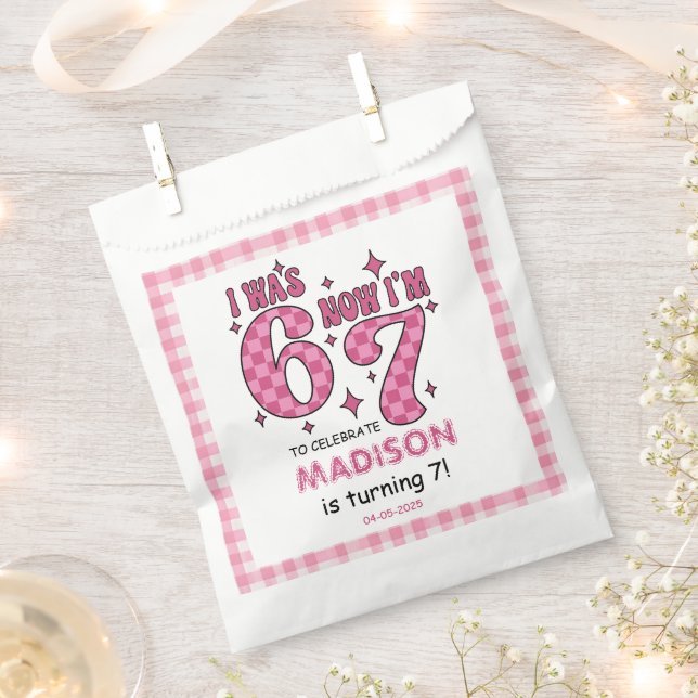 Sacolinha Funny 7th Birthday | “I Was 6, Now 7” Party (Cortado)