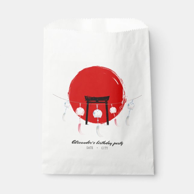 Sacolinha Furin de chimes eólicos de Festa de aniversário Hi (Frente)