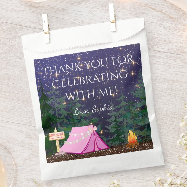 Sacolinha Garota Glamping Camping  (Personalize and fill with treats or favors.)