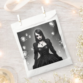 Sacolinha Garota Gótica com Vestido Preto Halloween