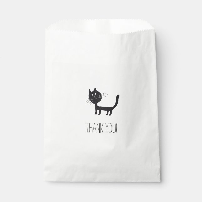 Sacolinha Gato Arte Desenho Obrigado Favor Bag (Frente)