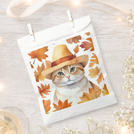 Sacolinha Gato de Ação de Graças encantador e festivo disfar