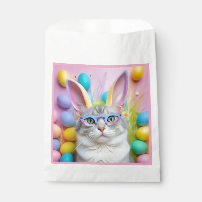 Sacolinha Gato de Páscoa Whimsso com Ouvidos Coelhinhos (Frente)