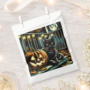 Sacolinha Gato Preto e Abóbora de Halloween