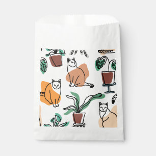 Sacolinha Gatos e flores para desenho de linhagens