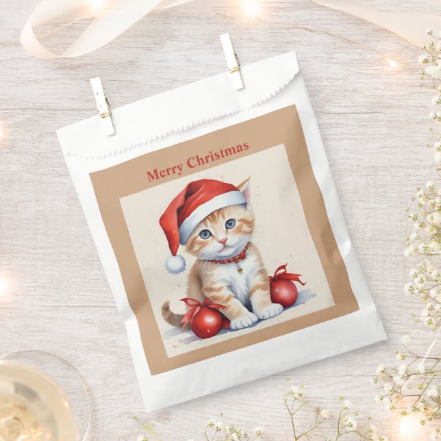 Sacolinha Gatos Festivos nas Festas de Natal - Víblias de Fé (Cortado)