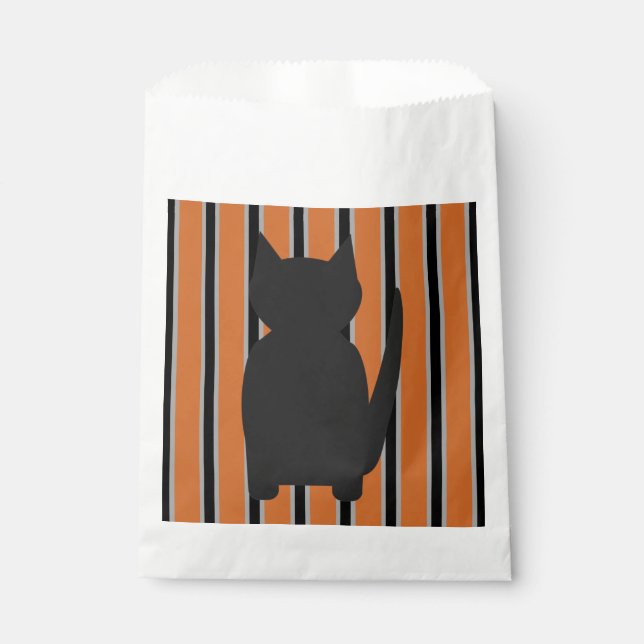 Sacolinha Gatos preto de silhuetas no Halloween e Rico (Frente)