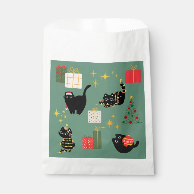 Sacolinha Gatos Pretos de Natal (Frente)