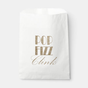 Sacolinha Gatsby party Dourada e Black Pop Fizz Clink
