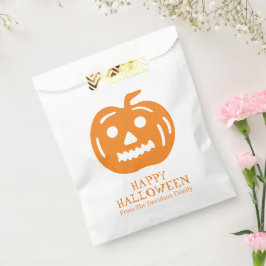 Sacolinha Gelado branco laranja do Halloween ou tratamento p