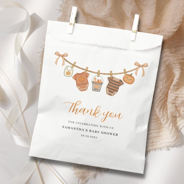 Sacolinha Gender Neutral Halloween Clothesline Baby Shower  (Criador carregado)