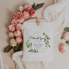 Sacolinha Geométrico Dourado Verde Obrigado Casamento