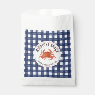 Sacolinha Gingham Crab Coastal Weding Midnight Snack