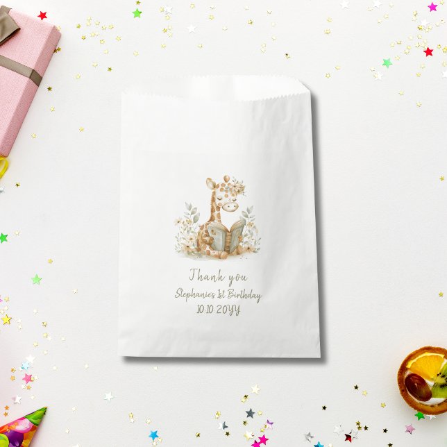 Sacolinha Girafa com Livro Capítulo Um Festa de 1º Aniversár (Criador carregado)