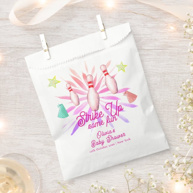 Sacolinha Girl Strike Up Bowling Sport Party Baby Shower (Cortado)