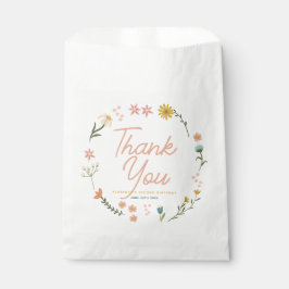 Sacolinha Girls Elegant Pink Boho Wildflower Girls Birthday 