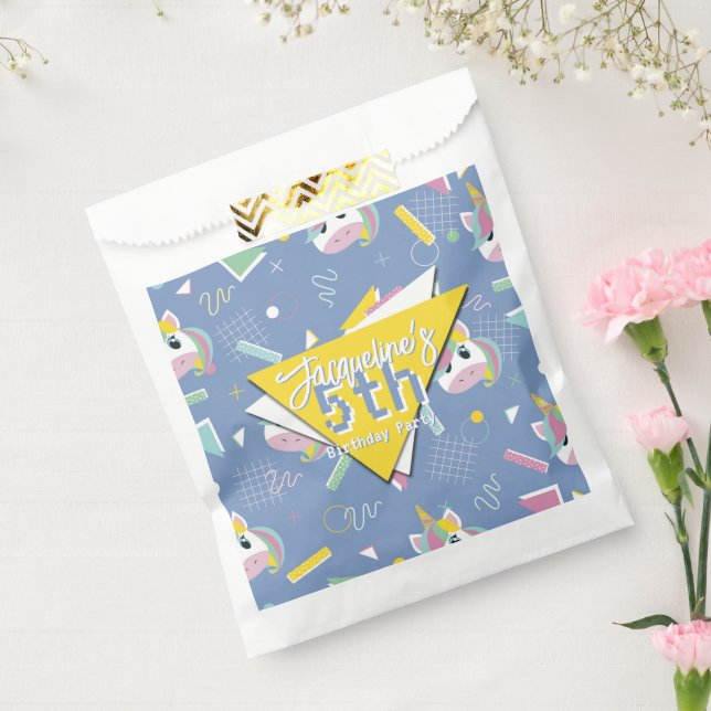 Sacolinha Girls Retro Purple Unicorn Birthday (Selado)