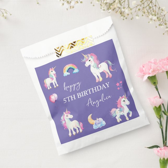 Sacolinha Girly Purple Unicorn Birthday (Selado)