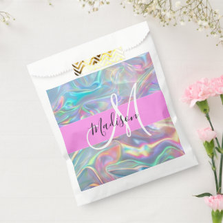 Sacolinha Girly Rainbow Holographic Nome do Monograma Irides