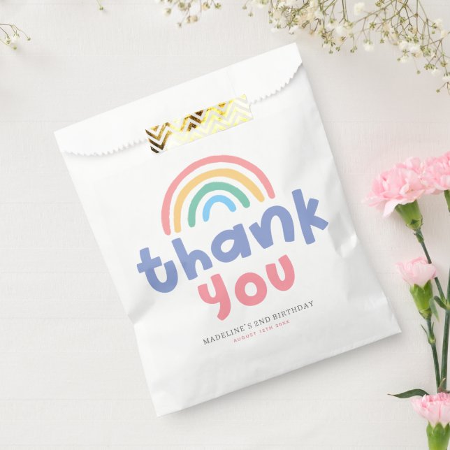 Sacolinha Girly Two Cool Pool Party Rainbow Birthday Favor (Selado)