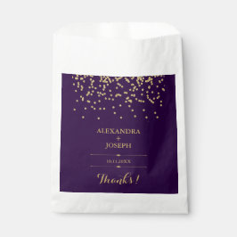 Sacolinha Glam Deep Purple e Dourado Casamento Confetti