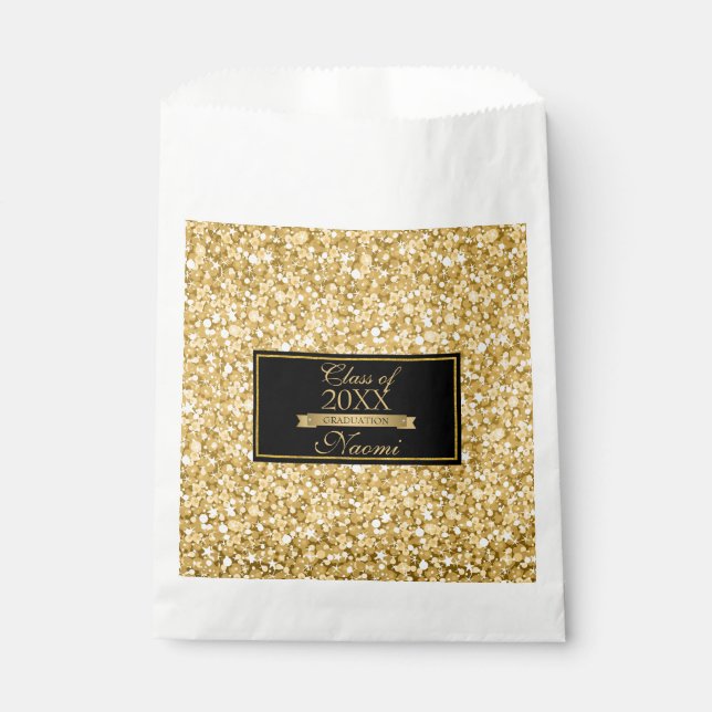 Sacolinha Glitter Espumante Dourado E Branco - Graduações (Frente)
