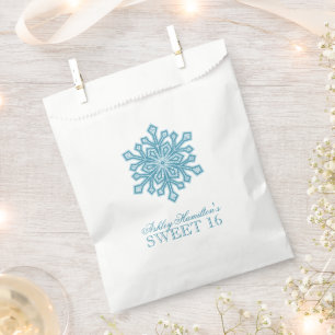 Sacolinha Glitter Snowflake Teal Sweet 16 Winter Wonderland