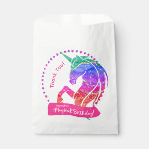 Sacolinha Glitter Unicorn Rainbow É meu aniversário mágico