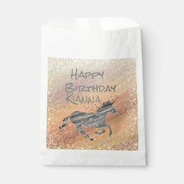 Sacolinha Glittery Starry Unicorn Birthday Personalizado