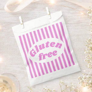 Sacolinha Gluten Free Pink White Candy Stripe
