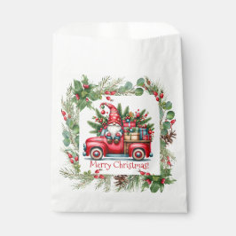Sacolinha Gnomo no Caminhão Vermelho Cheio de Presentes