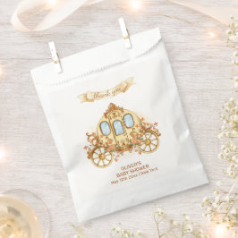 Sacolinha Gold Elegant Flower Prince Carriage Baby Shower 